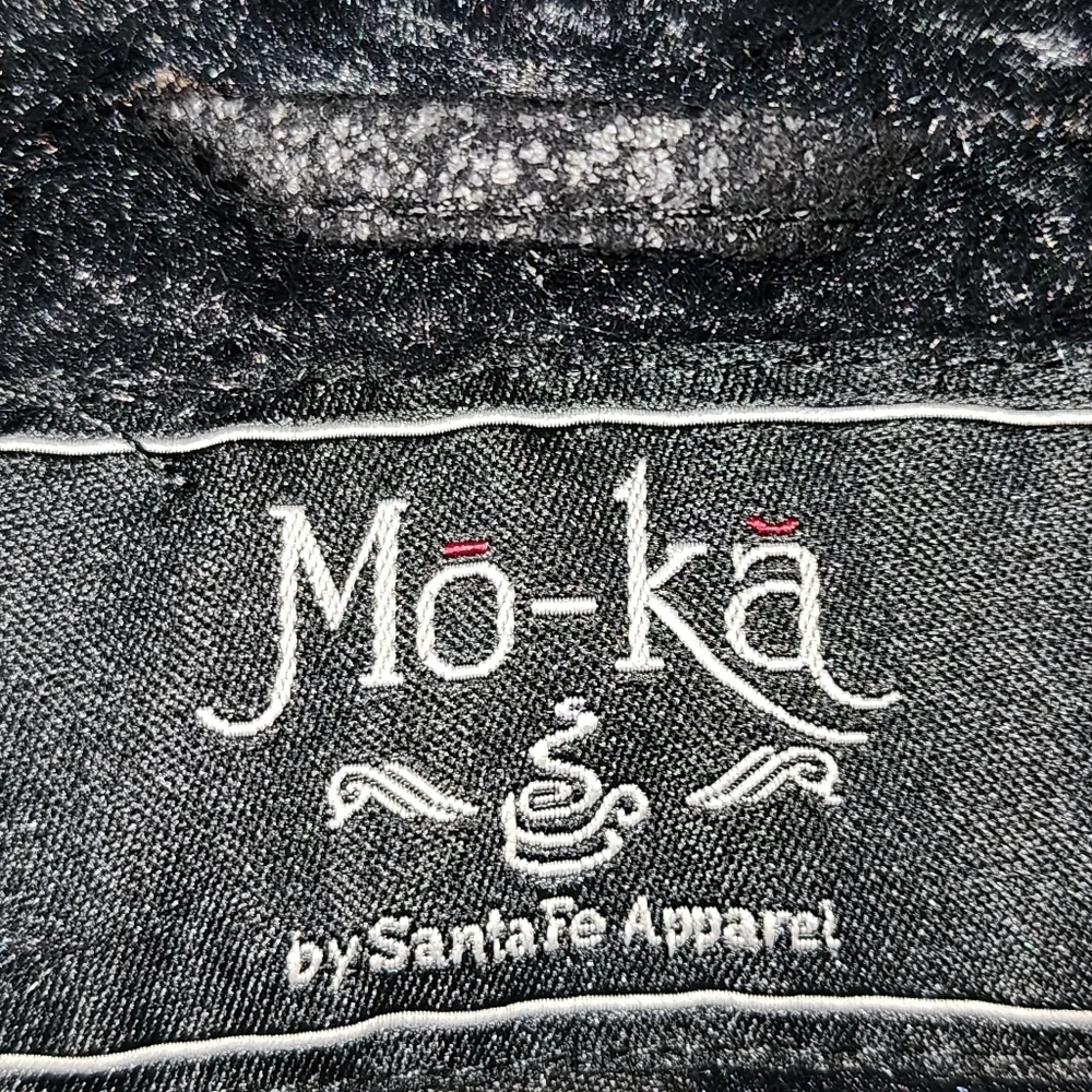 Mo Ka By Santa Fe Apparel Faux Suede And Leather Drape Vest Pockets Size Small